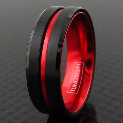 6/8mm Tungsten Carbide Defend The Line Wedding Band Ring 8-Plated Colors • $13.99