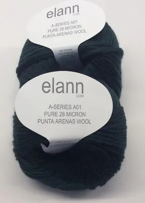 Elann Pure 28 Micron Wool Yarn Lot Of 2 Skeins 20 Bistro Green Dark A Series A01 • $12