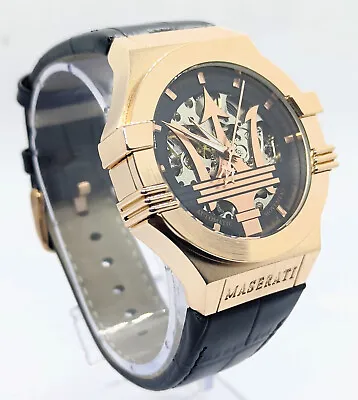 Luxury MASERATI  Potenza Automatic Gold Dial Analog Men's Wrist Watch Fre Ship • $69.99