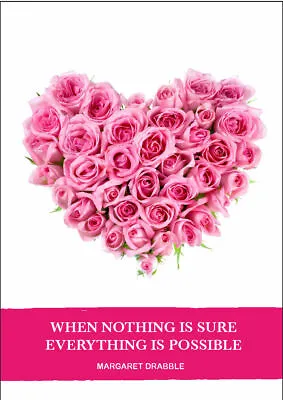 2024-2025 Year Diary 'Pink Rose Heart' With Quote A5 WEEK TO VIEW • $14.97