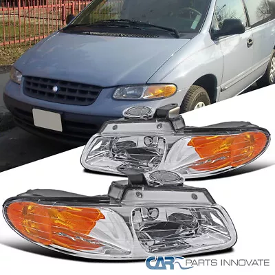 Fit 1996-2000 Dodge Voyager Caravan Chrysler Town Country Headlights Lamps 96-00 • $61.95