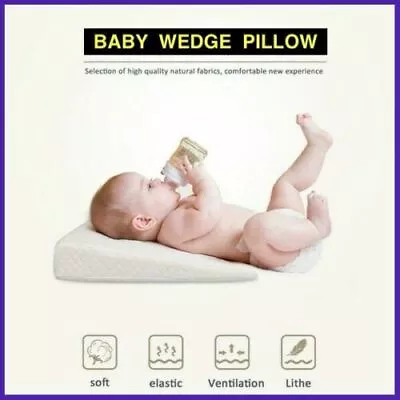 BABY Flat Wedge Pillow Reflux Anti Colic Cushion Cot Bed Pram Crib Foam Head • £12.99