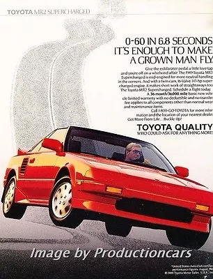 1989 Toyota Mr2 Supercharged Red Original Vintage Print Advertisement Ad P36 • $9.55