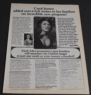 1977 Print Ad Carol Jensen Mark Eden Added 6 Full Inches To Her Bustline Program • $15.98