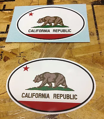 CA California State Flag Oval Sticker Decal 2 For 1 • $3.99