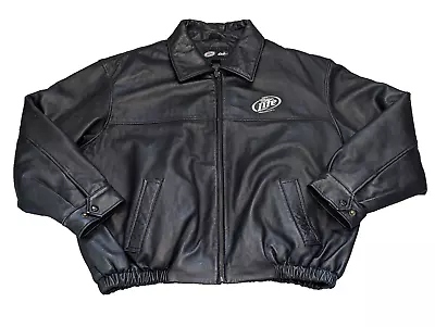 Miller Light 105 Years Harley Davidson Official Sponsor Leather Jacket Men's XXL • $85