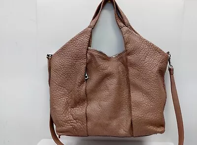 Vince Camuto Pebbled Leather Large Purse Satchel Crossbody Taupe • $17.99