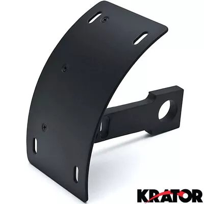 Black Curved Tag Relocator Vertical License Plate Holder Motorcycle Sportbike • $23.99