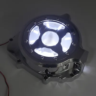 Chrome W/ White LED Left Engine Stator Cover For 2003-2006 Honda  CBR 600RR • $104.51