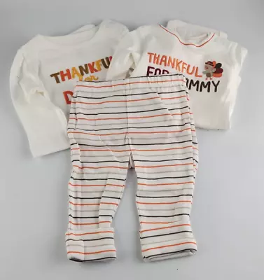 3 Pack Carters Thanksgiving 2 One Piece & Pants 3 Month Thankful For Mommy&daddy • $15.96