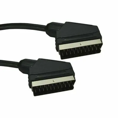 Gold Black 21 Pin Audio Video Scart TV Video Cable RGB Lead 10m • £11.62