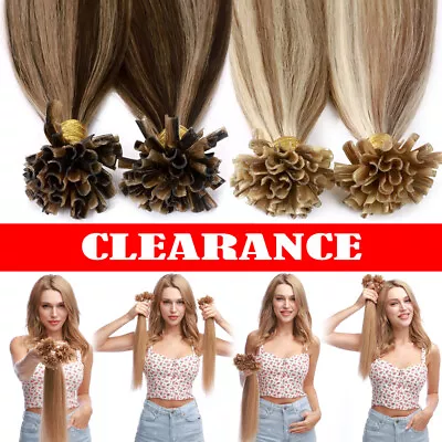 Real 100% Human Remy Hair Extensions Keratin Nail U-Tip Fusion Pre Bonded BLONDE • $61.73