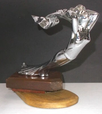 $265 • Buy Vintage FLYING GODDESS 1930s CHROME HOOD ORNAMENT ART DECO FIGURE Buick Cadillac