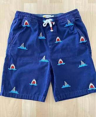 Mini Boden 10 Yr Boys Embroidered Shark Pull On Drawstring Shorts • $13.99