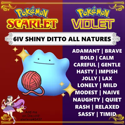 $19.95 • Buy Pokemon Scarlet & Violet 6IV Shiny Japanese Ditto ALL NATURES