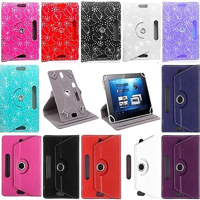 7  8  9.7  10 Inch Case Cover PU Leather For Android Tablet PCNew Rotating 360°  • £4.99