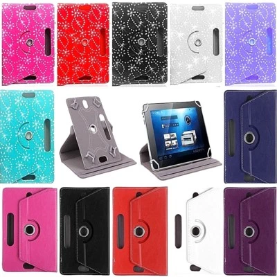 7  8  9.7  10 Inch Case Cover PU Leather For Android Tablet PCNew Rotating 360°  • £5.99