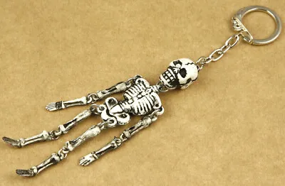 Skeleton Keychain Keyring Made In Greece Vintage 1980s New Old Stock  • $7