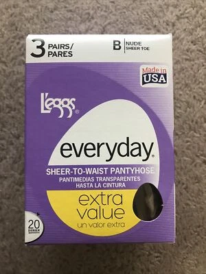 $12 • Buy Brand New Women's  3 Pairs Leggs Everyday Sheer To Waist Nude  Pantyhose B