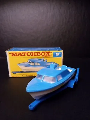 Matchbox #9D Boat And Trailer  1966 VNM In Original F2 Script Box • $45.27