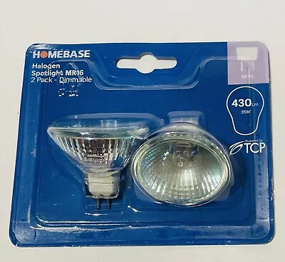 Spot Light Pack Of 2 MR16 2800K 430Lm Warm White Dimmable Halogen Light Bulb • £3.89