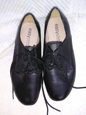 Easystep NEW Size 4 Real Black Leather Lace Up Comfort Shoes • £8.50