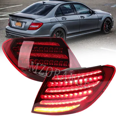 Pair LED Tail Lights Brake For Mercedes Benz W204 C200 C250 C300 2007-2013 2014 • $338.55