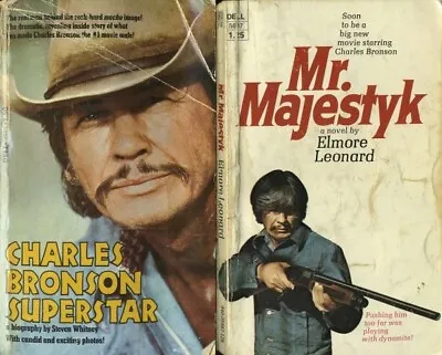 Charles Bronson Superstar Mr Majestyk By Elmore Leonard: Lot Of 2 Paperbacks • $12.95