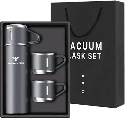 Premyam Plus Vacuum Stainless Set Gift Flask Steel Travel Mug Thermos • $12.99