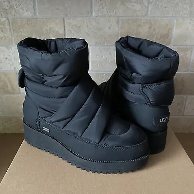 Ugg Montara Black Waterproof Puffer Winter Snow Boot Women Mismatch Size 7 / 7.5 • $79.89