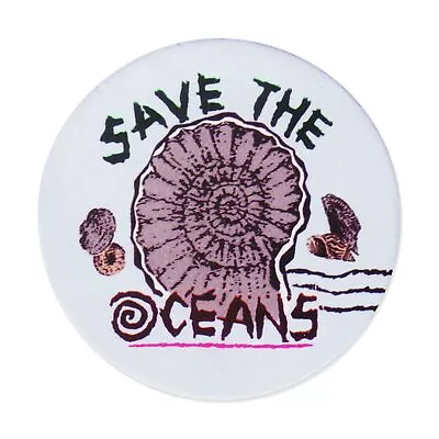 Vintage 90s Style  Save The Oceans  Sticker - 3x3  Round Waterproof Decal • £9.64