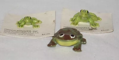 Hagen Renaker Miniature Green Frog Lot Papa Baby Toad • $16.50