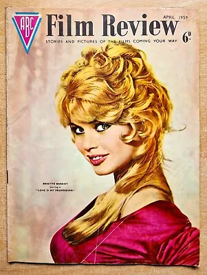 ABC Film Review Magazine April 1959 Brigitte Bardot Leslie Caron Mara Corday Etc • $3.67