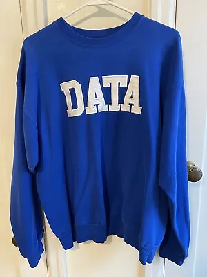 Vintage Data Blue Crewneck Sweatshirt Size Large School University Science Math • $25