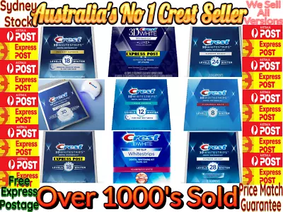 $92.50 • Buy Crest 3D Teeth Whitening Strips Professional Treatment Level8 12 18 24 28 30 LED