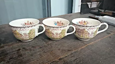 Set Of 3 Vintage BROWN & RICHIE English Castles Lambton Flat Cup/Mug • £28.92