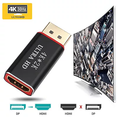 4K Displayport DP V1.2 To HDMI M/F Adapter Cable DP 2K 3D HDTV Monitor Dell AU • $14.24