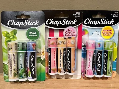 3 Triple Packages Chapstick 0.15 Oz Each Mint Vacation Getaway & Ice Cream Coll • $18.99