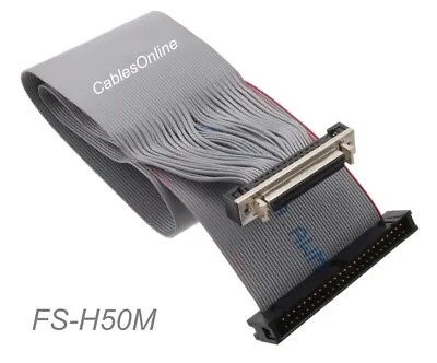 $19.95 • Buy 18  SCSI 50-Pin IDC50 Male To External SCSI-2 HPDB50 Female Ribbon Cable