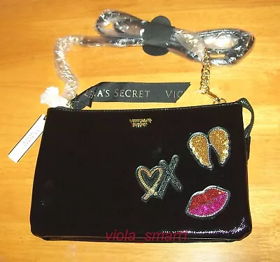 VICTORIA'S VICTORIAS SECRET Crossbody Shoulder Bag Purse Black With Sequins • $26.98