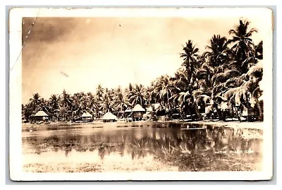 Manila Philippines RPPC Native Village Palm Trees Huts Manila Cancel • $6.99