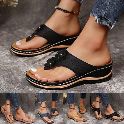 Womens Flip Flops Thong Sandals Arch Support Cushion Summer Slippers Shoes NEW • $16.95