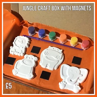 Make Fridge Magnets Paint Your Own Jungle Pottery To Paint Lion Chimp Hippo • £5