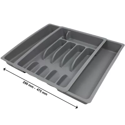 Cutlery Box Adjustable Extendable Caravan RV Camping Caravan Grey • £19.03