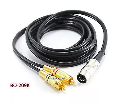 9ft 5-Pin DIN To 2-RCA Black Audio Cable CablesOnline BO-209K • $24.95