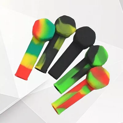 5x 3.4'' Mini Silicone Smoking Hand Pipe With Metal Bowl & Cap Lid Pocket Pipes0 • $9.11