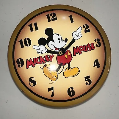 Mickey Mouse Disney Clock Tin Container Vintage 1996 Canister Made In USA • $13.99