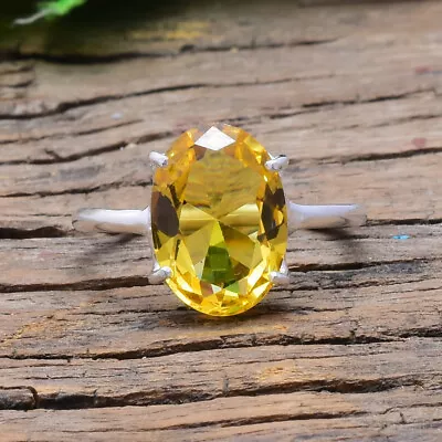 $13.33 • Buy Thanksgiving Lemon Topaz Gemstone 925 Sterling Silver Handmade Ring All Size