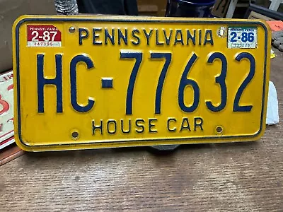 License Plate Tag Vintage Pennsylvania HC 77632 1987 House Car Rustic • $9.25