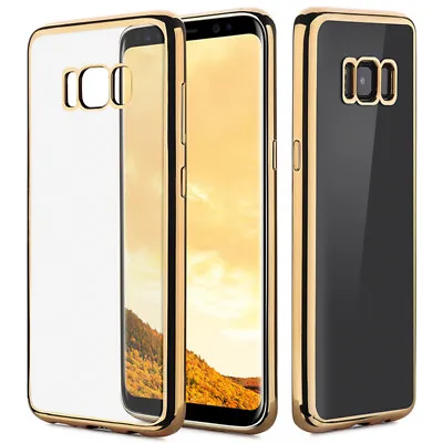 Luxury Electroplating Soft TPU Full Protect Back Case Clear Cover For S8 S8 Plus • $5.35